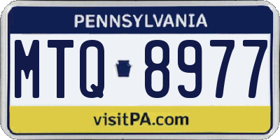 PA license plate MTQ8977