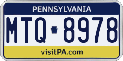 PA license plate MTQ8978
