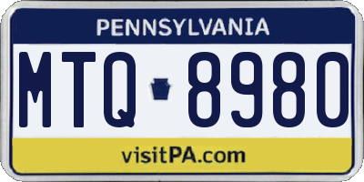 PA license plate MTQ8980