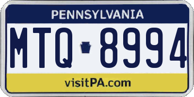 PA license plate MTQ8994