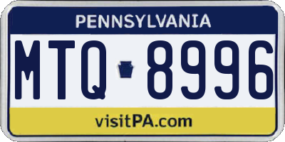 PA license plate MTQ8996
