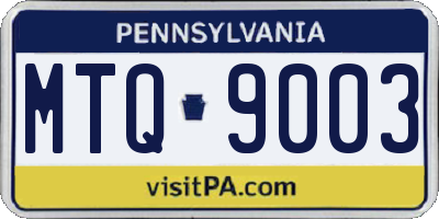 PA license plate MTQ9003