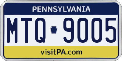 PA license plate MTQ9005