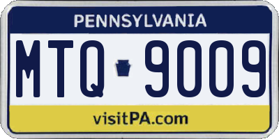 PA license plate MTQ9009