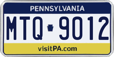 PA license plate MTQ9012