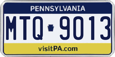 PA license plate MTQ9013
