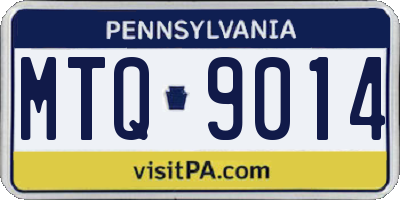PA license plate MTQ9014
