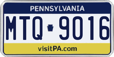 PA license plate MTQ9016