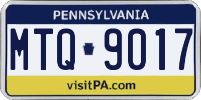 PA license plate MTQ9017