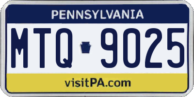 PA license plate MTQ9025