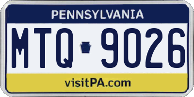PA license plate MTQ9026