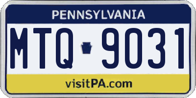 PA license plate MTQ9031