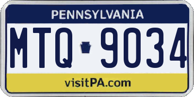PA license plate MTQ9034
