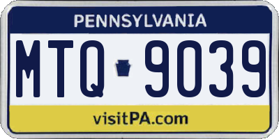 PA license plate MTQ9039