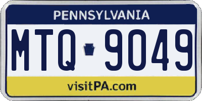 PA license plate MTQ9049