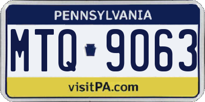 PA license plate MTQ9063
