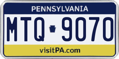PA license plate MTQ9070