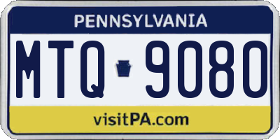 PA license plate MTQ9080