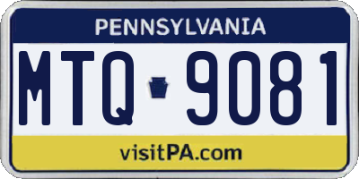 PA license plate MTQ9081