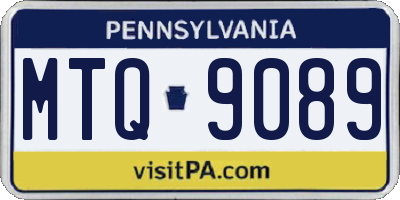 PA license plate MTQ9089