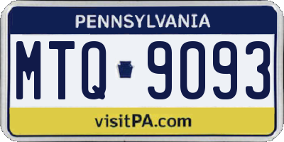 PA license plate MTQ9093