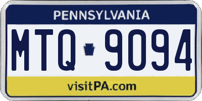 PA license plate MTQ9094
