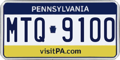 PA license plate MTQ9100