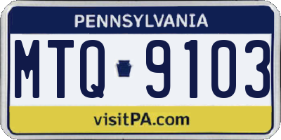 PA license plate MTQ9103