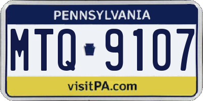 PA license plate MTQ9107