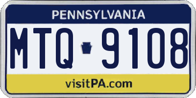 PA license plate MTQ9108