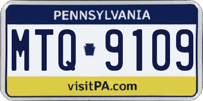 PA license plate MTQ9109