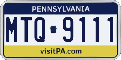 PA license plate MTQ9111