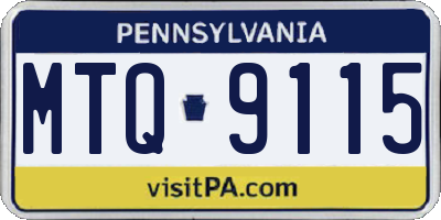 PA license plate MTQ9115
