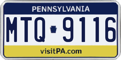 PA license plate MTQ9116