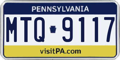 PA license plate MTQ9117
