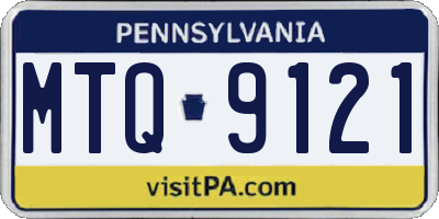 PA license plate MTQ9121