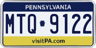 PA license plate MTQ9122