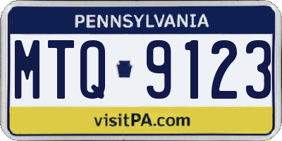 PA license plate MTQ9123