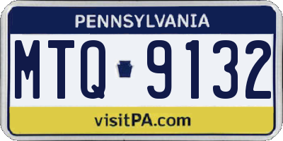 PA license plate MTQ9132