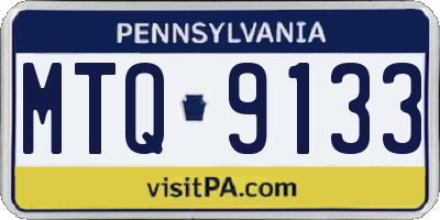 PA license plate MTQ9133