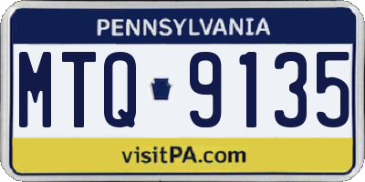 PA license plate MTQ9135