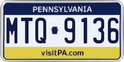 PA license plate MTQ9136