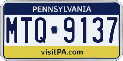 PA license plate MTQ9137