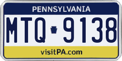 PA license plate MTQ9138