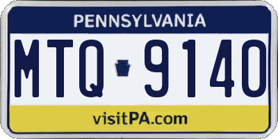 PA license plate MTQ9140
