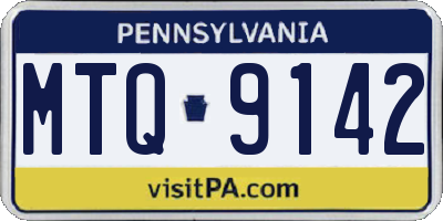 PA license plate MTQ9142