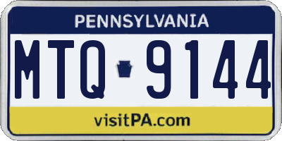 PA license plate MTQ9144