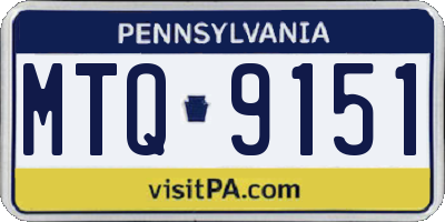 PA license plate MTQ9151