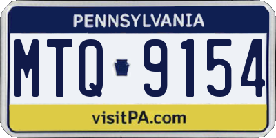 PA license plate MTQ9154