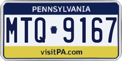 PA license plate MTQ9167